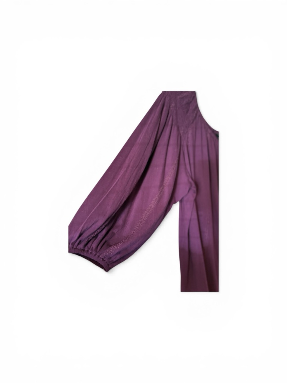 Lauren Ralph Lauren Plum Three-Quarter Sleeve Blouse - Picture 3 of 4